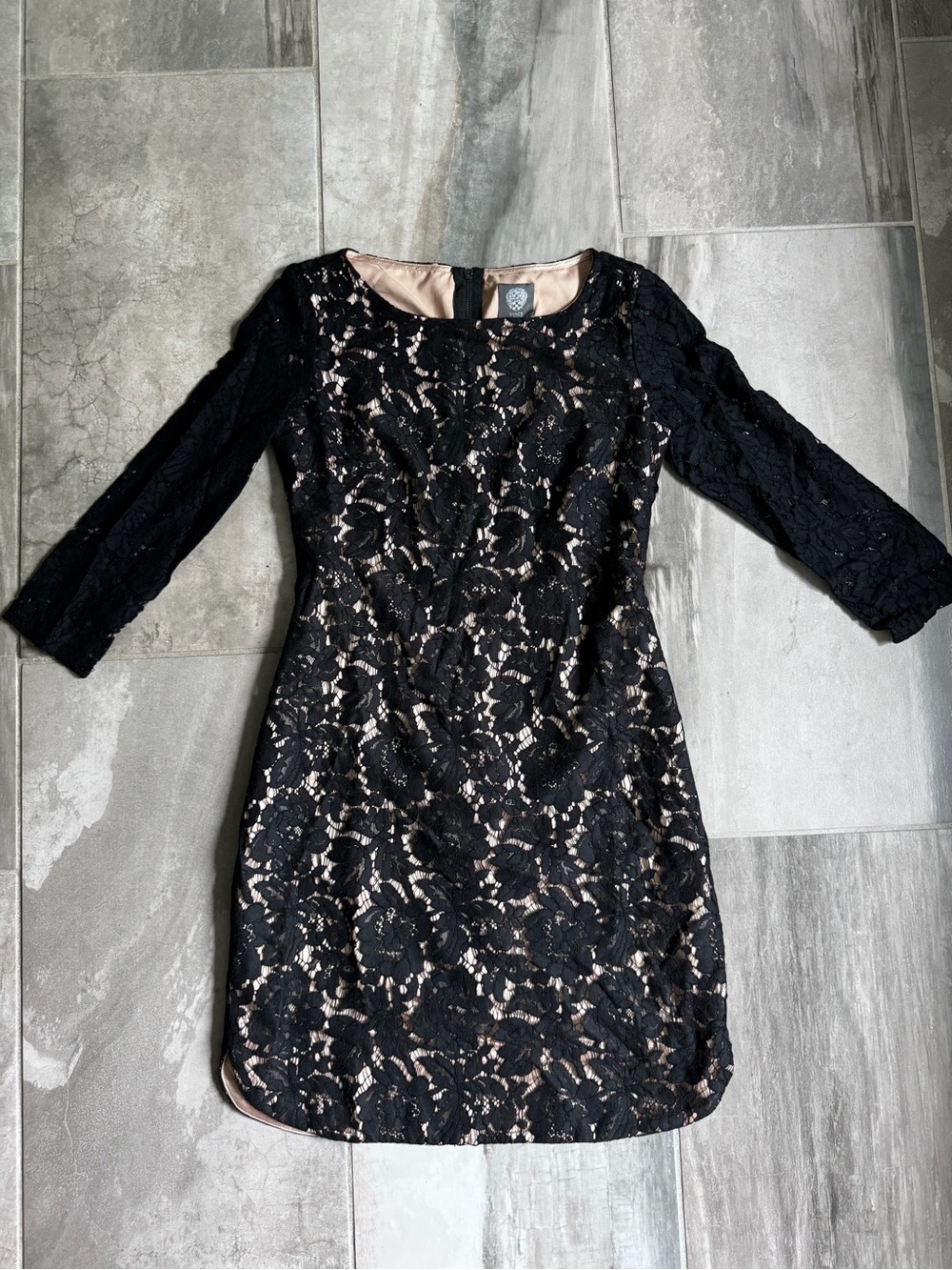 Vince Camuto black lace dress with 3/4 sleeves